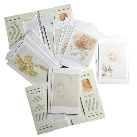 Lot of 20 Leonardo da Vinci postcards set of 20 postcards with envelopes - Picture 1 of 11
